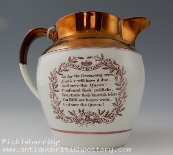 Queen Caroline Green Bag Jug