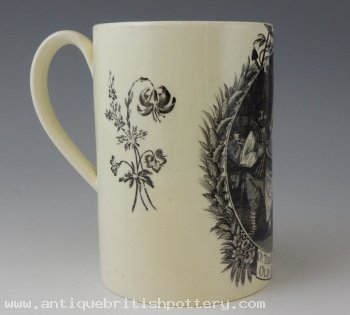 Large Creamware ' Roast Beef of England' Mug