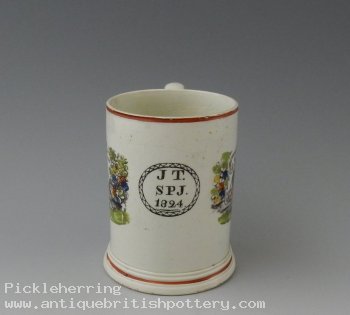 Leeds Creamware Mug Faith & Hope