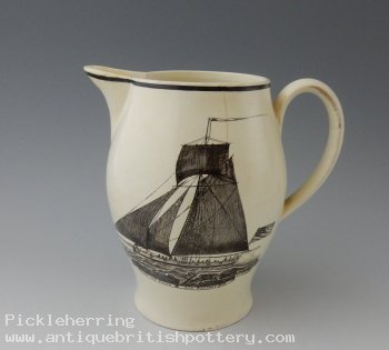 Poor Jack Liverpool Creamware Jug