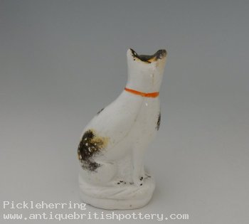 Seated Cat Orange Bow