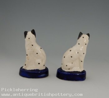 Pair Black Spotted White Cats