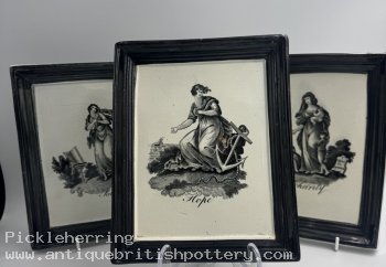 Faith Hope & Charity Pearlware Plaques