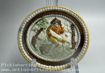 Prattware Relief Moulded Rustic Scene Plaque