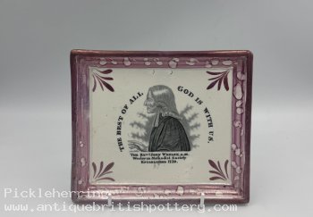 Small Wesley Plaque - Scott's Sunderland Pottery