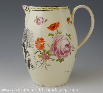 'Cuckold Maker' Creamware Jug