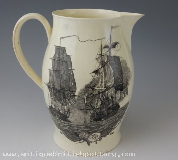 Death of Wolfe Creamware Jug
